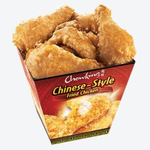 A box filled with up 8 pieceschinese style fried chicken