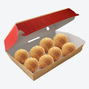 Box half opened of chowking buchi group platter 8 pieces