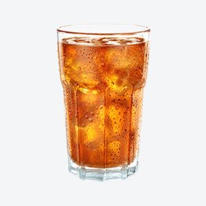 A glass filled with Chowking Iced Tea