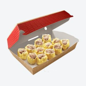 A half opened box of Steamed Pork Siomai Group Platter