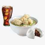 Wonton Mami with Asado Siopao With Drink