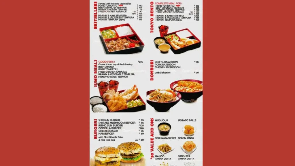Donburi Options Tokyo Tokyo menu price