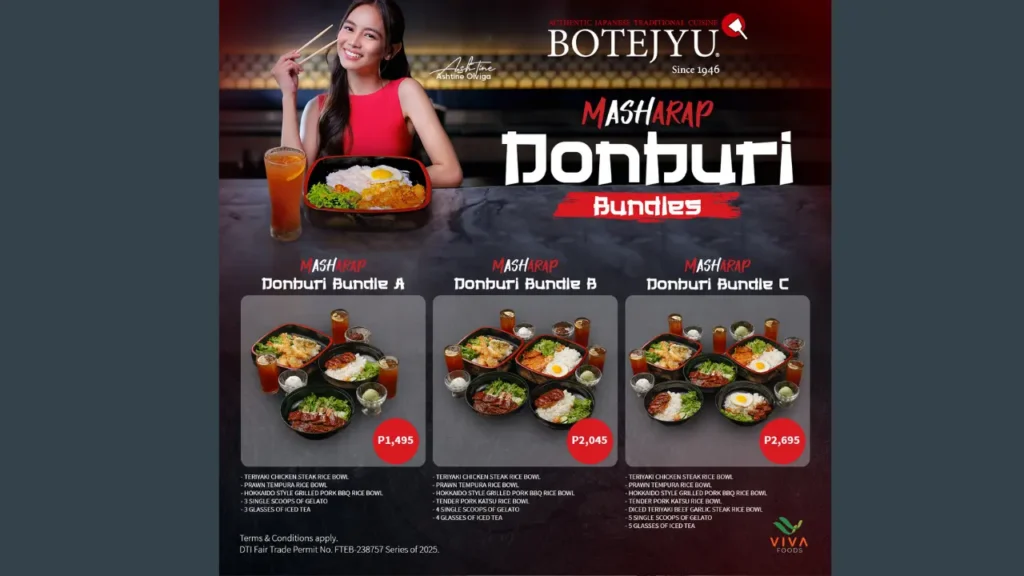 Okonomiyaki Options botejyu menu with price