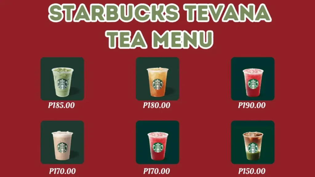 Tea and Non-Coffee Drinks Starbucks Menu Philippines Price